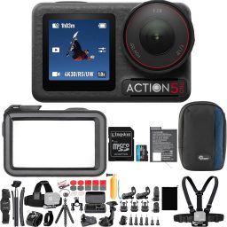 DJI Osmo Action 5 Pro Standard Combo with 50-in-1 Action Camera Accessories, 128GB SD Card, and Travel Case Bundle - Powerful New 1/1.3-in Sensor with 47GB Storage & 155 FOV (4 Items)