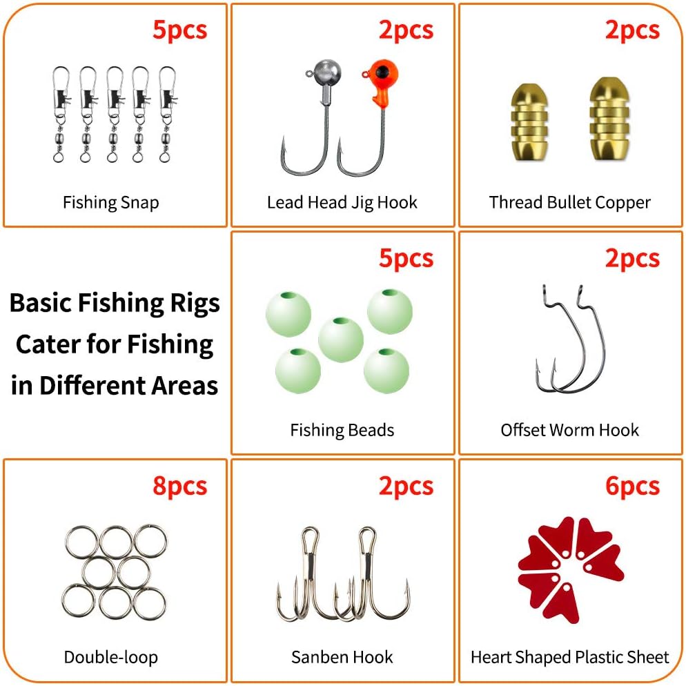 Fishing Lures Kit for Freshwater Bait Tackle Kit for Bass Trout Salmon Fishing Accessories Tackle Box Including Spoon Lures Soft Plastic Worms - Image 6